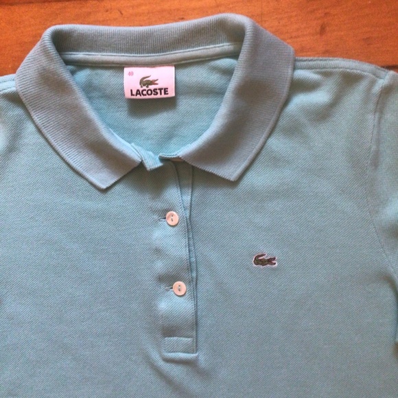 Lacoste women’s polo short turquoise SZ 40 - Picture 1 of 3